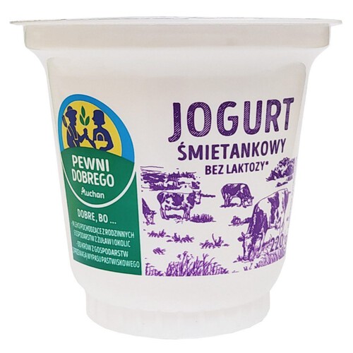 Jogurt śmietankowy bez laktozy Pewni Dobrego 220 g