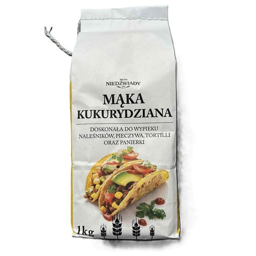 Mąka kukurydziana pełnoziarnista Młyn Niedźwiady 1 kg