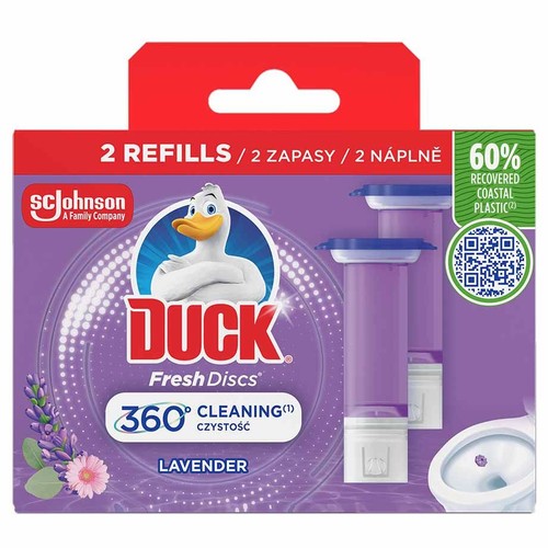 Podwójny zapas krążka żelowego do toalety o zapachu lawendowym Duck  2 x 36 ml