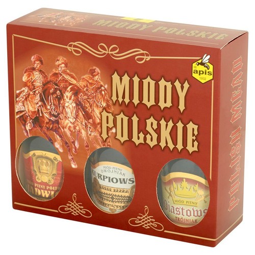 Zestaw miodów pitnych Miody Polskie Apis 3 x 250 ml
