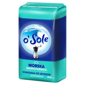 Sól morska, gruboziarnista, jodowana o'Sole 900 g