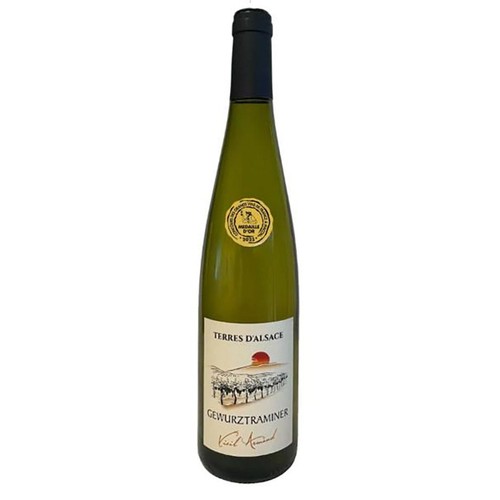 Wino francuskie białe półwytrawne Gewurztraminer alk. 13,55 obj. Terres d'Alsace 750 ml