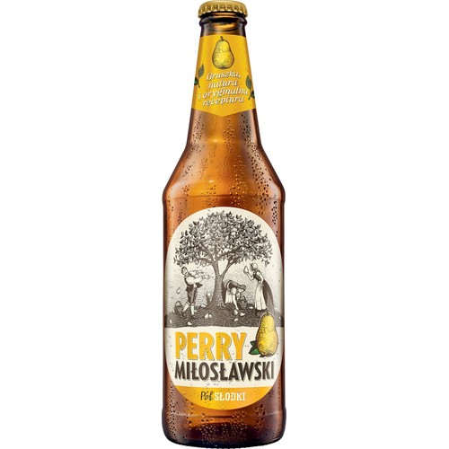 Cydr Miłosławski gruszkowy półsłodki alk. 4,5% obj. Browar Fortuna 500 ml