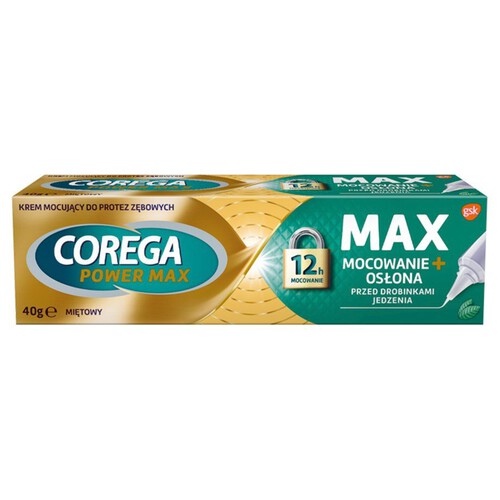 Power Max Mocowanie + osłona krem mocujący do protez Corega 40 g