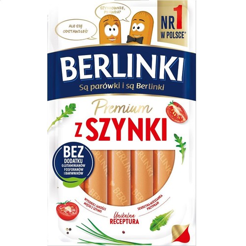 Parówki z szynki Berlinki 225 g