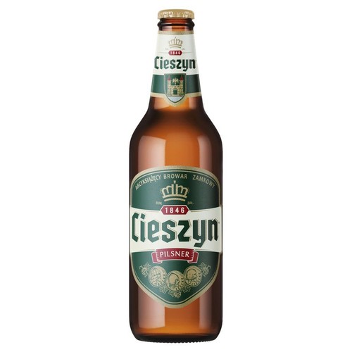 Piwo jasne Pilsner alk. 4,8% obj.  Cieszyn 500 ml