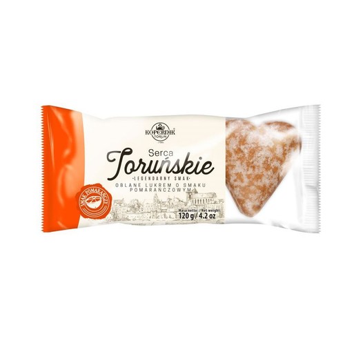 Serca Toruńskie z lukrem o smaku pomarańczowym Kopernik 120 g