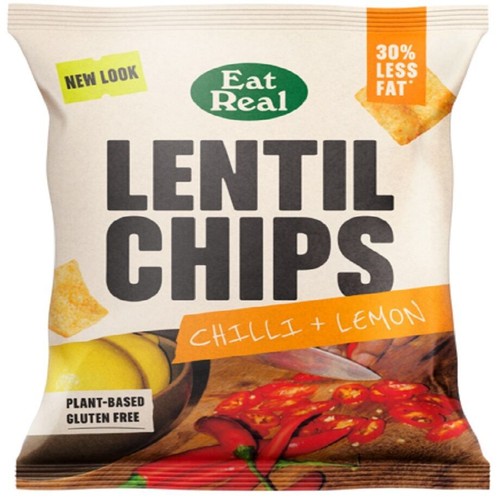 Chipsy na bazie soczewicy z przyprawą chilli i cytryną Eat Real 40 g