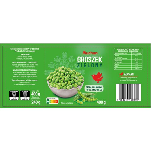 Groszek konserwowy Auchan 400 g