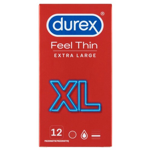 Prezerwatywy Feel Thin XL   Durex 12 sztuk