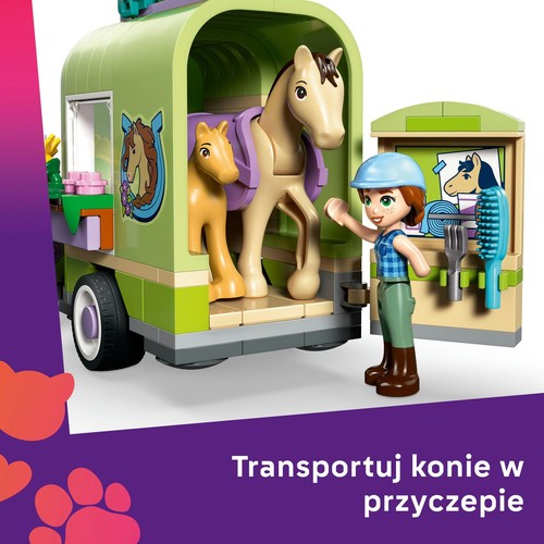 Friends Przyczepa z koniem i źrebaczkiem 42695, zestaw zabawek LEGO 1 sztuka