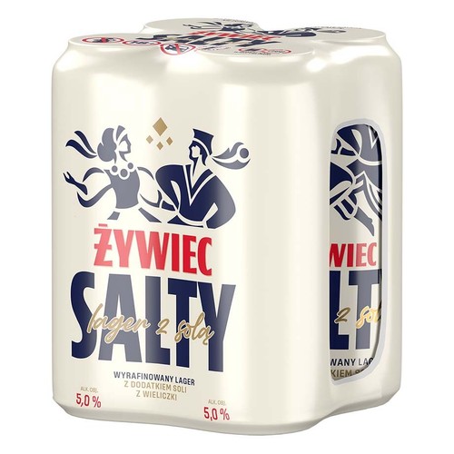 Piwo jasne lager Salty z solą z kopalni w Wieliczce alk. 5,0% obj. Żywiec 4 x 500 ml