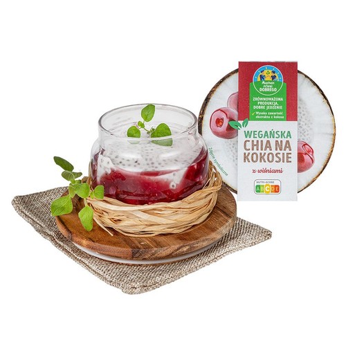 Wegańska chia kokosowa z wsadem wiśniowym Pewni Dobrego 140 g 