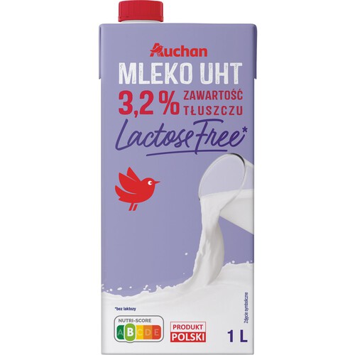 Mleko UHT 3.2% bez laktozy 1l  Auchan 1 l