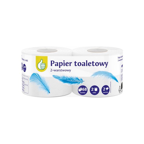 Papier toaletowy 2 warstwowy  Auchan 2 rolki