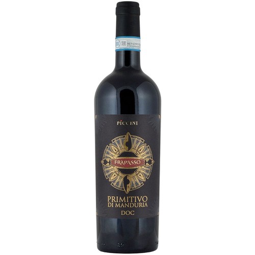 Wino włoskie czerwone wytrawne Frapasso Primitivo di Manduria DOC alk. 14,0% obj. Piccini di Manduria 750 ml