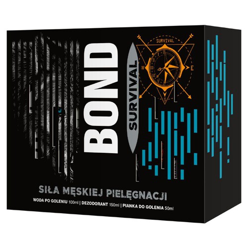 Zestaw Survival woda po goleniu+dezodorant+pianka do golenia Bond zestaw