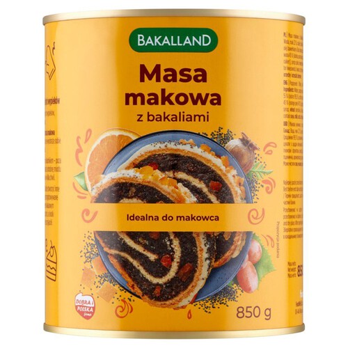 Masa makowa z bakaliami Bakalland 850 g