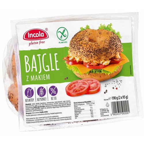 Bajgle z makiem bezglutenowe  Incola 2 x 95 g