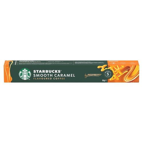 Opakowanie kawy Starbucks Smooth Caramel do Nespresso. Intensywność 5, waga 81g.