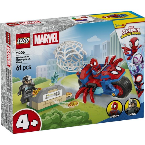 Marvel Spidey i super-kumple Spidey na motocyklu kontra Rhino 11206 LEGO 1 sztuka