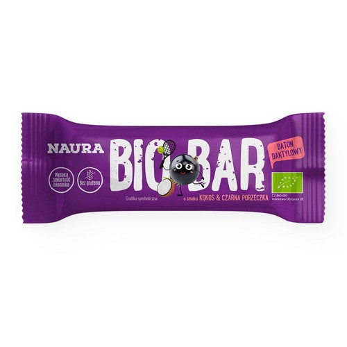 BIO Baton daktylowy o smaku kokos & czarna porzeczka Naura 35 g