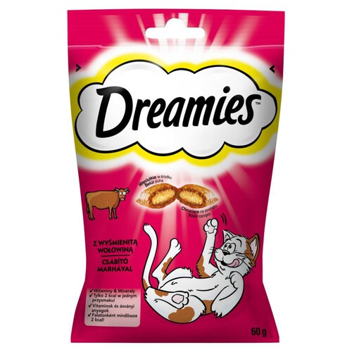 Przysmak wołowy dla kotów dorosłych i kociąt Dreamies 60 g