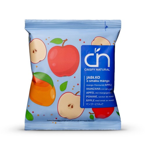 Suszone chipsy z jabłka z sokiem z mango Crispy Natural 18 g