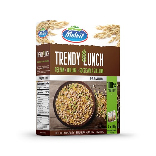 Trendy lunch pęczak, bulgur, soczewica zielona Melvit 4 x 100 g