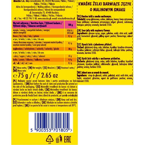 Żelki Kwaśne muchy Zozole 75 g