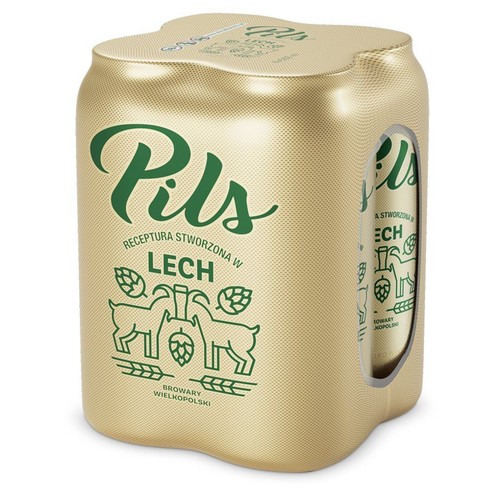 Piwo jasne pils alk. 5.5% obj.  Lech 4 x 500 ml
