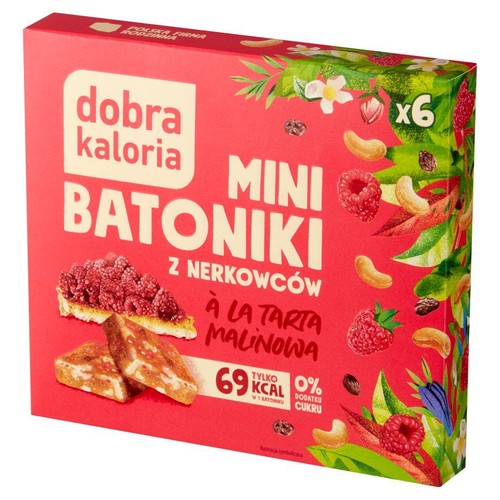 Batoniki orzechowe o smaku tarty malinowej Dobra Kaloria 6 x 17 g