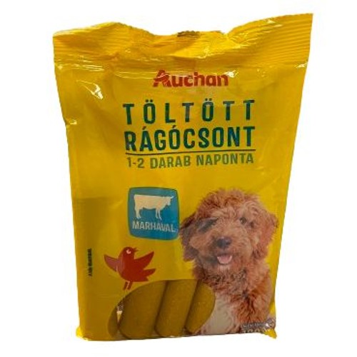 Kość do żucia nadziewana wołowiną dla psów Auchan 180 g