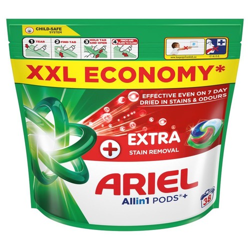 Kapsułki do prania + Extra Stain Removal Ariel 38 kapsułek