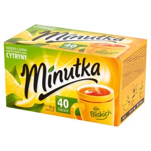 Herbata czarna aromatyzowana o smaku cytryny Minutka 40 torebek