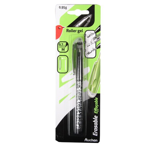 Długopis Roller gel zmazywalny czarny M 0.7 mm Auchan 1 sztuka