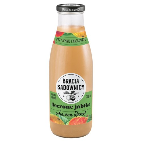 Sok jabłkowy, tłoczony z całych owoców odmiany Idared  Bracia Sadownicy 750 ml