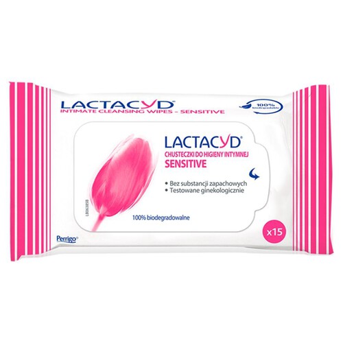 Chusteczki do higieny intymnej Sensitive Lactacyd 15 sztuk