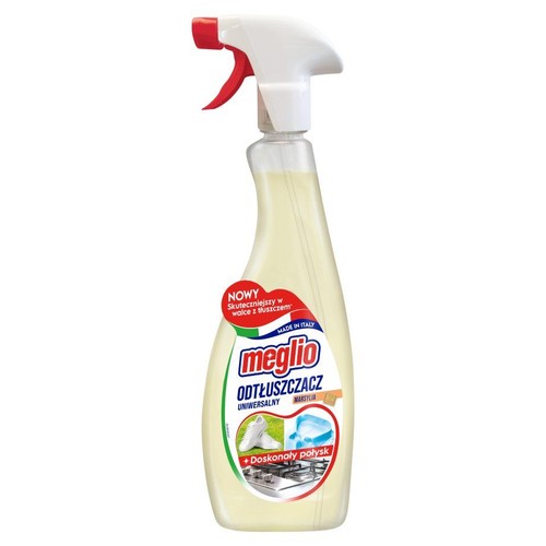 Meglio Odtłuszczacz Uniwersalny Marsylia w butelce ze spryskiwaczem. Produkt z Włoch, do walki z tłuszczem.