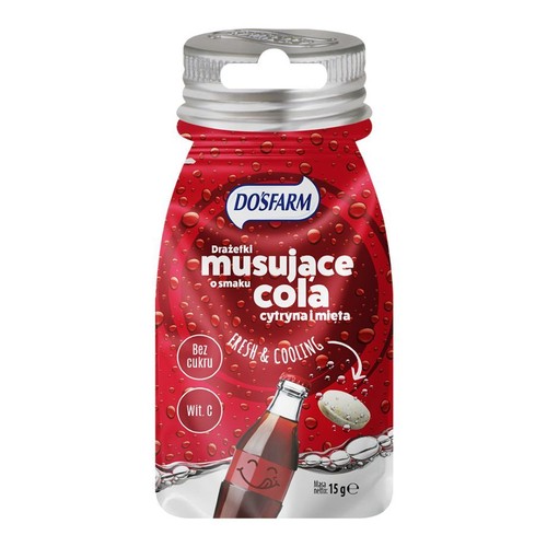 Drażetki musujące o smaku cola, cytryna i mięta  DO'SFARM 15 g