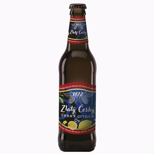 Piwo czeskie smakowe bezalkoholowe Cerny Citron o smaku cytrynowym alk. 0,0% obj. Zlaty Cesky 500 ml