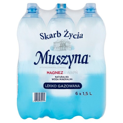 Muszyna naturalna woda mineralna lekko gazowana Skarb Życia 6 x 1,5 l 