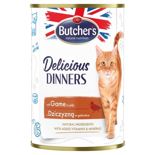 Karma mokra z dziczyzną w galarecie dla kotów Butcher's 400 g