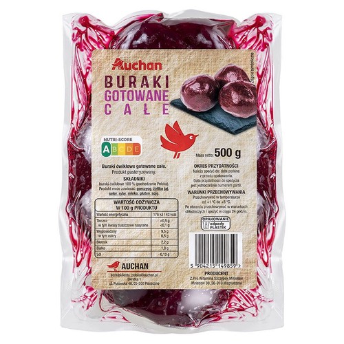 Buraki gotowane całe Auchan 500 g 