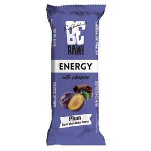 Baton o smaku śliwkowym oblany gorzką czekoladą Be Raw! 1 sztuka