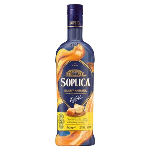 Likier o smaku solonego karmelu oraz białej czekolady E.Wedel alk. 15% obj. Soplica 500 ml