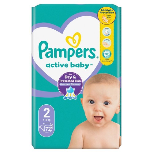 Pieluszki Active Baby 2 4-8 kg Pampers 72 sztuki