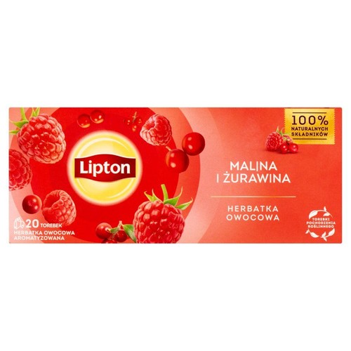 Herbata owocowa malina z żurawiną  Lipton 20 torebek