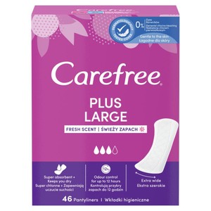 Wkładki higieniczne Plus Large świeży zapach Carefree 46 sztuk