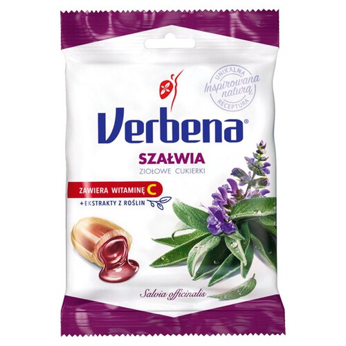 Nadziewane ziołowe cukierki z szałwią i witaminą C. Verbena 60 g